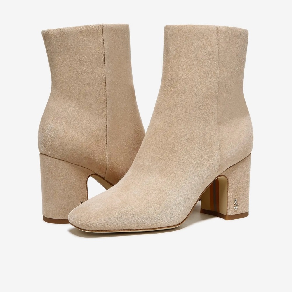 Sam Edelman Fawn Ankle Booties in Warm Oat (Size 7.5)